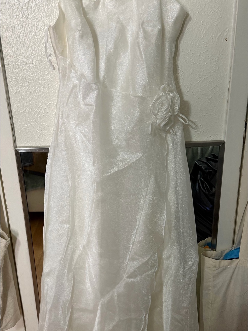 Ivory A-Line Wedding Dress with Waist Flower